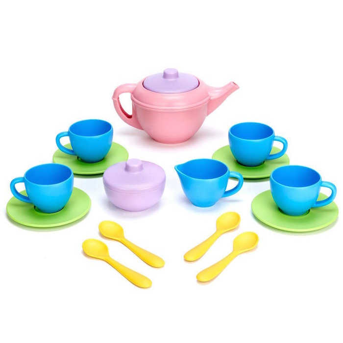 pottery barn green toys tea set